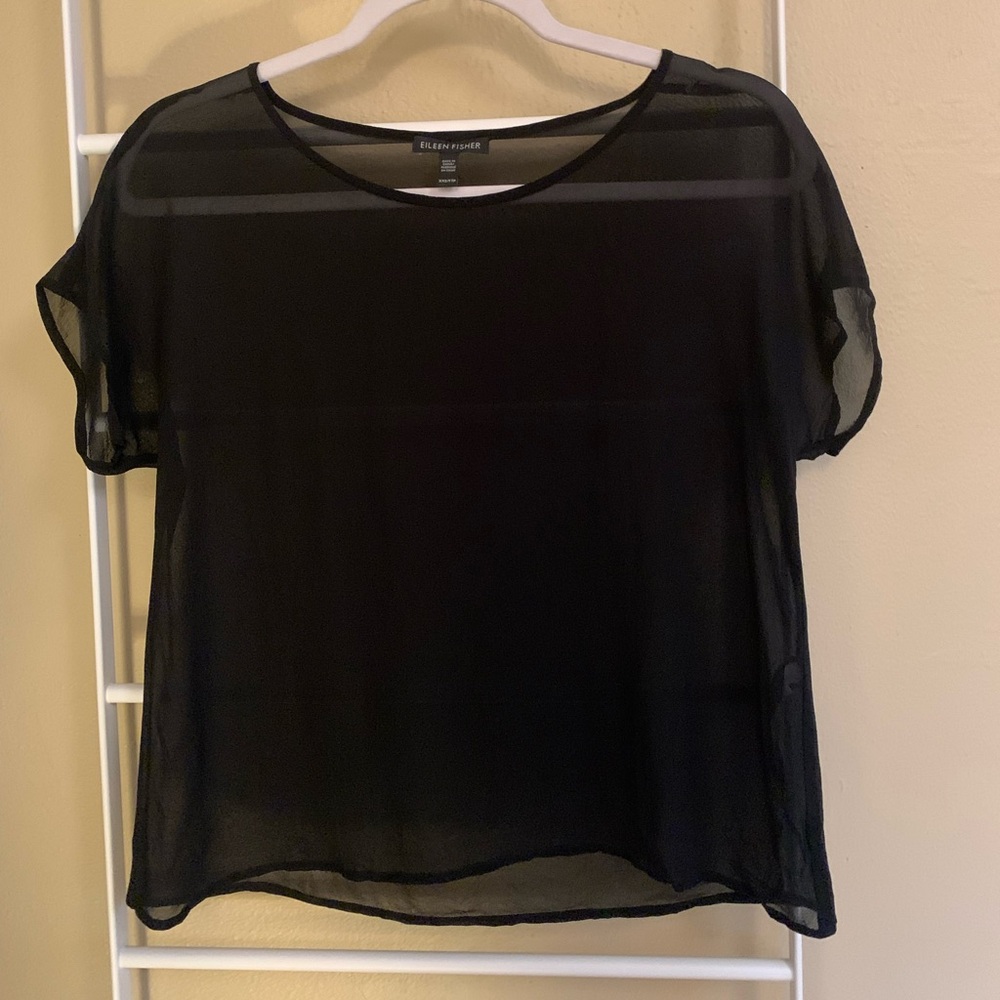 Black sheer Eileen fisher top